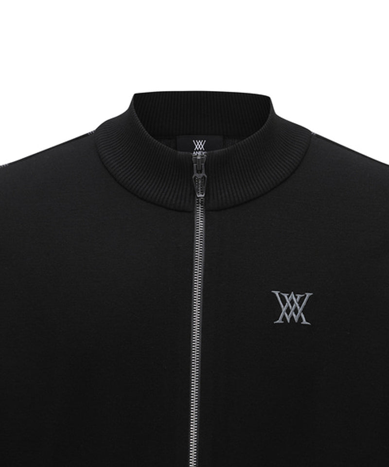 Men's Black Check Board Cardigan - Black