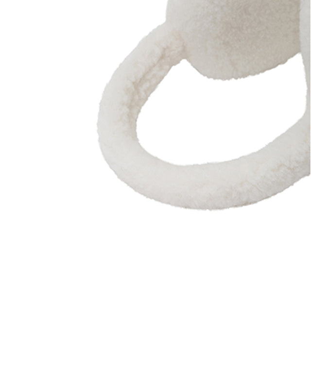 Women's Curly Earmuffs - Ivory