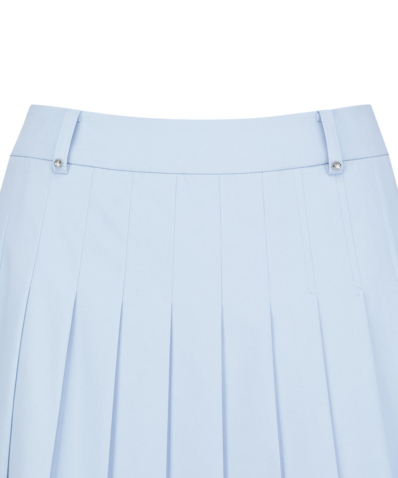 Women's Double Layer Pleats Skirt - Sky Blue
