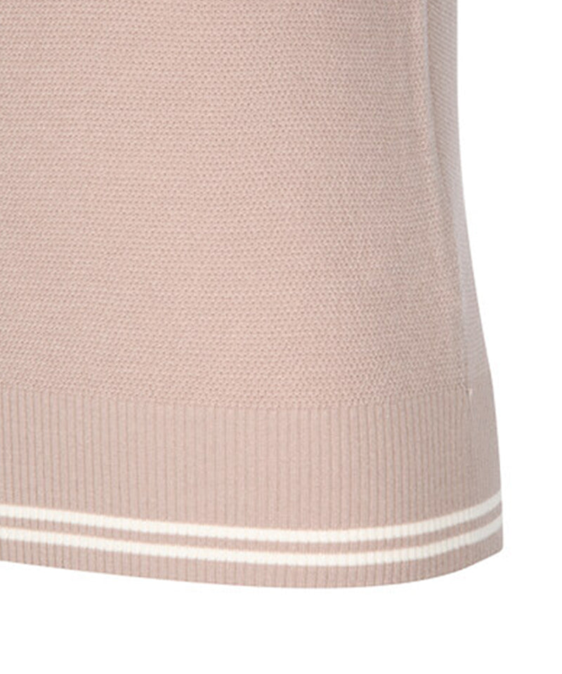 Women's Wide Collar Half Zip-Up Pullover - Light Beige Women's Wide Collar Half Zip-Up Pullover - Light Beige