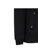 Men's Fleece Hoodie Long T-Shirt - Black