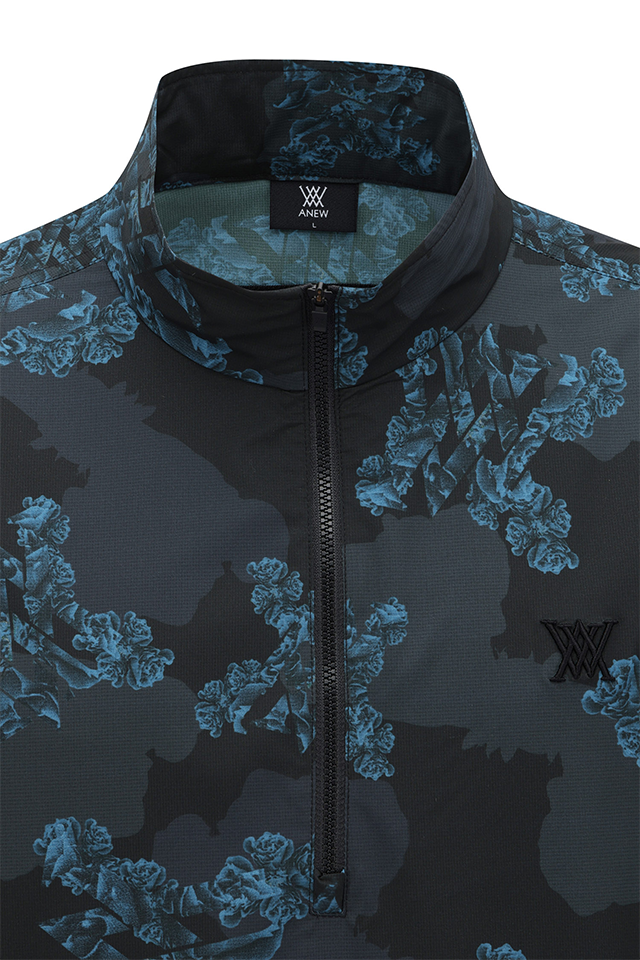Men's FA Flower Pattern Anorak Jacket - Black