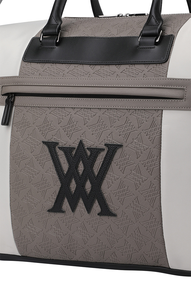 Uni Logo Intaglio Boston Bag - Beige