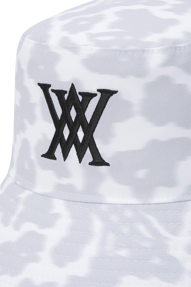 Unisex Flower Pattern Reversible Bucket Hat - White