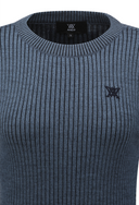 [Signature] Women's Stripe Textured Pullover - Blue