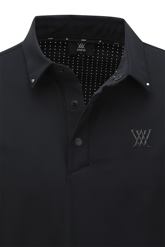 Men's SM Back Air Dot Long T-Shirt - Black
