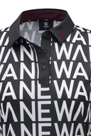 Women's SM Logo Pattern Short T-Shirt - Black