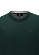 Men's Solid Short Sleeve Sweater - Dark Green