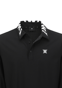 Men's Collar Point Long T-Shirt - Black