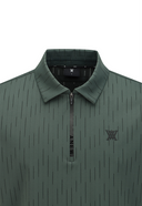 Men's Solid Half Zip T-Shirt - Dark Green
