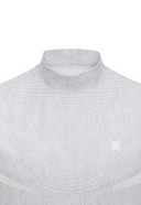 Men's Mock Neck Short Sleeve T-Shirt - Light Grey