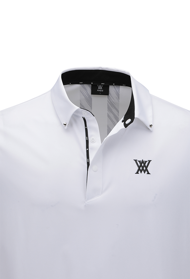 ☆ANEW GOLF☆ HALF SLEEVE SHORT T-SHIRT Signature] Men's Logo Short T-Shirt - White – Anew Golf USA