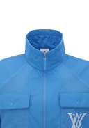 Women's Essential Short Sleeve Pleats Jacket - Blue