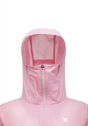 Women's Mid Length Hooded Jacket - Pink