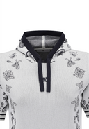 Women's Paisley Hooded Short Sleeve Sweater - White