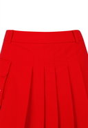 Women's Layered Pleats Skirt - Red