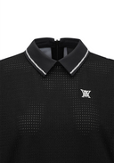 Women's Seasonal Pattern Half Zip T-Shirt - Black