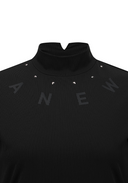 Women's Mock Neck Cooling Sleeve T-Shirt - Black