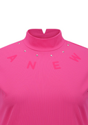 Women's Mock Neck Cooling Sleeve T-Shirt - Hot Pink