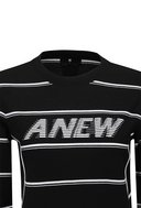 Women's Stripe Round Sweater - Black