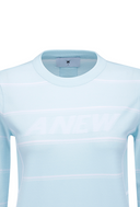 Women's Stripe Round Sweater - Ice Blue