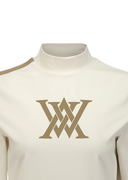 Women's Line Point Mock Neck T-Shirt - Ivory
