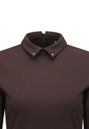 Women's Sold Back Zip Long T-Shirt - Brown