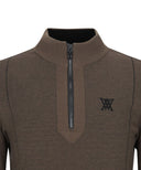 Men's Two Tone Half Zip-Up Pullover - Khaki