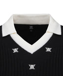 Women's Logo Point Cable Sweater - Black
