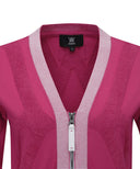 Women's Big Logo Intarsia Zip-Up Cardigan - Pink