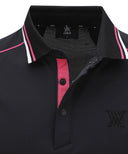 ANEW GOLF Men's SM Knit Collar Short T-Shirt - Black