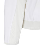 Women's Wooven Blocked Longsleeve Hoodie - White