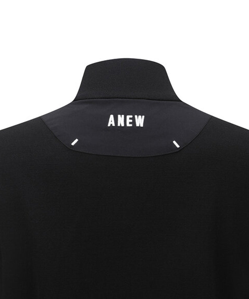 Women's Wooven Mixed Knit Vest - Black