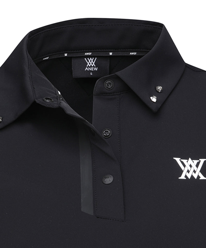 WOMEN SM LOGO POINT SHORT T-SHIRT タグ付き ANEW Golf Women's SM Logo Point Short T-Shirt - Black – Anew