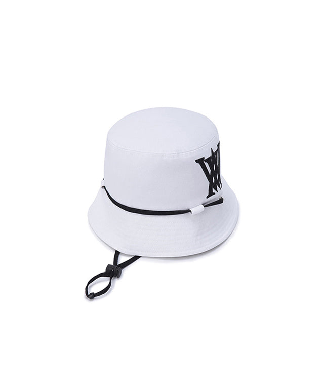 Unisex Big Logo Applique Bucket Hat -  White