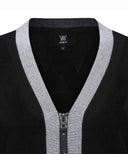 Women's Big Logo Intarsia Zip-Up Cardigan - Black