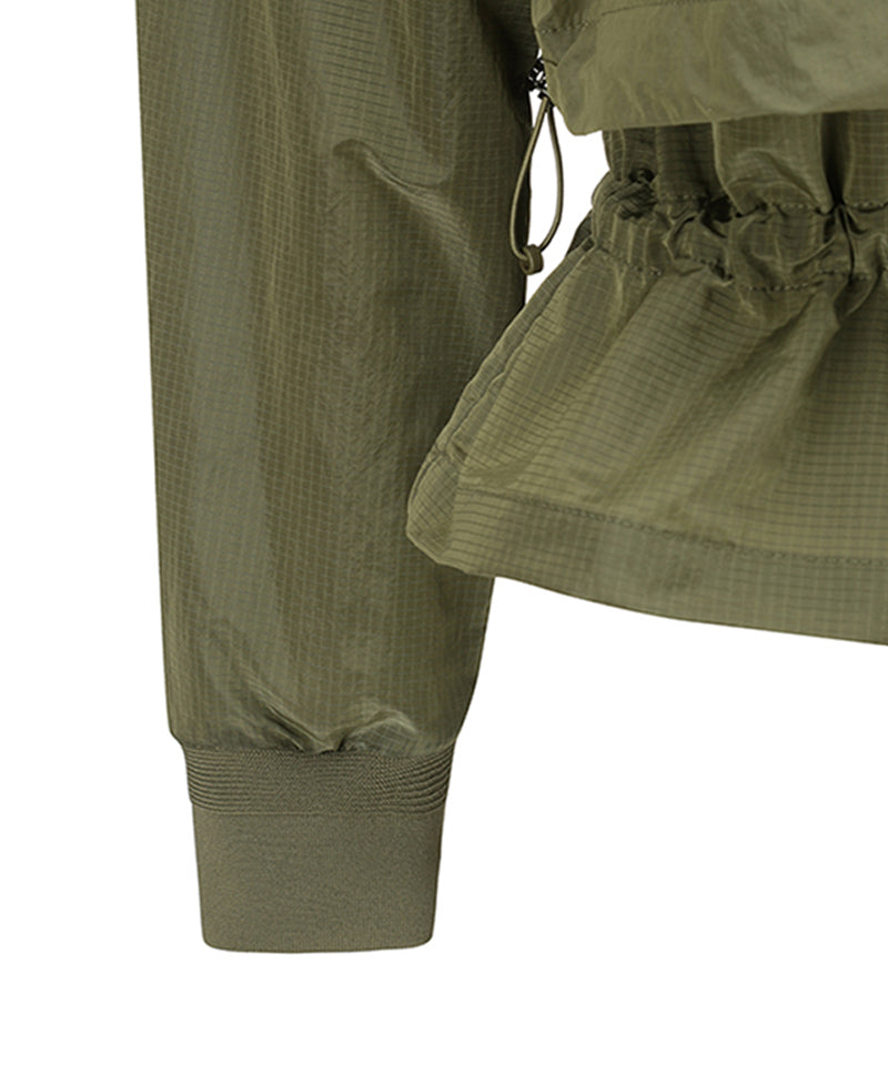 Women's Shirring Point MA-1 Jacket - Khaki