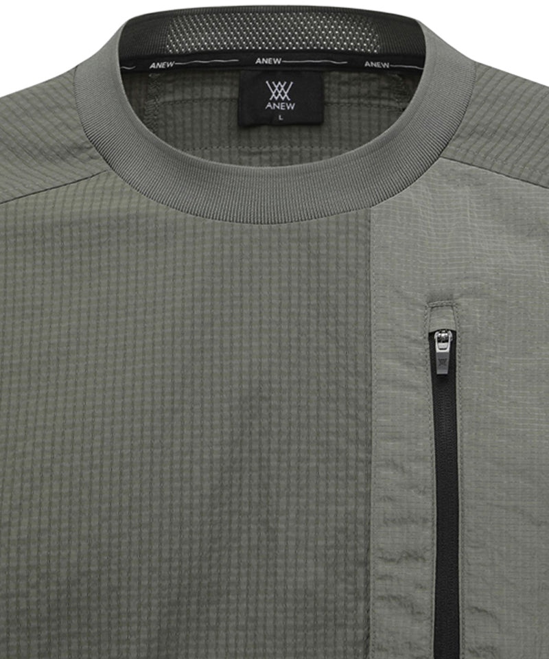 ANEW GOLF Men's SM Wooven Round Short T-Shirt - Light Khaki