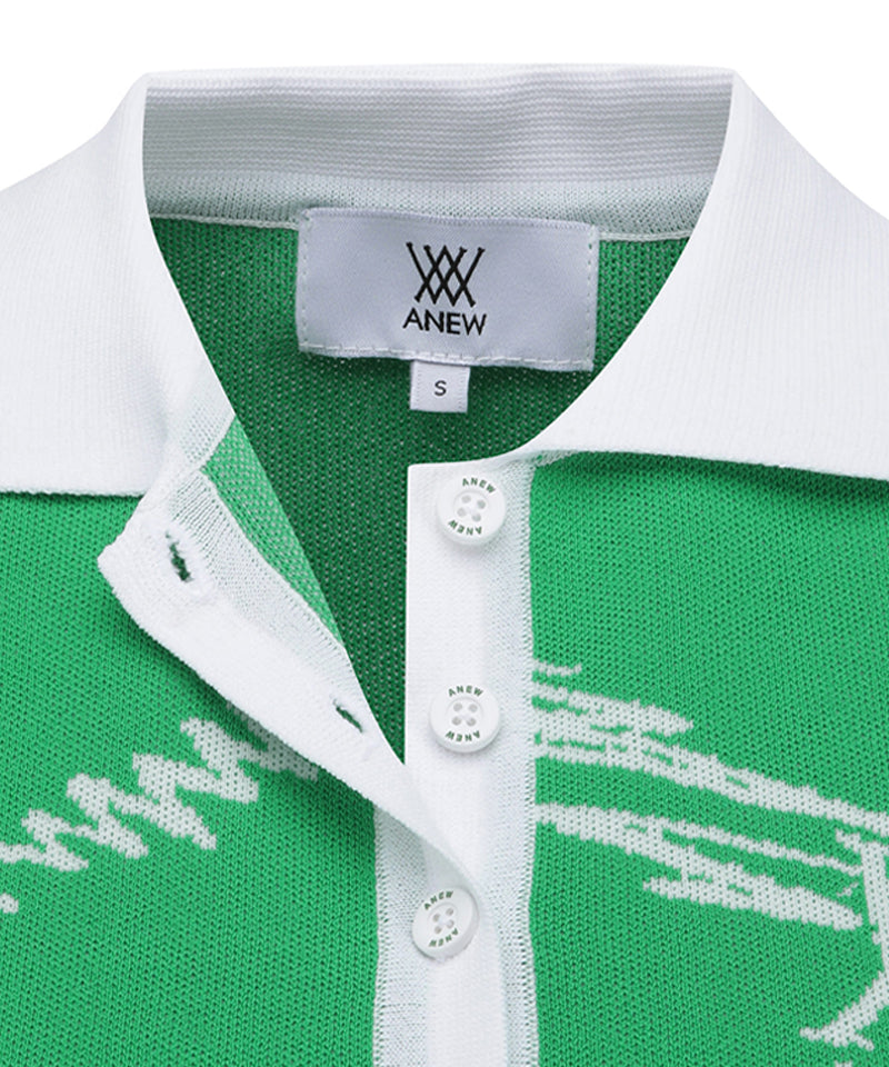 ANEW Golf Women's SM Logo Pattern Knit Vest - Green