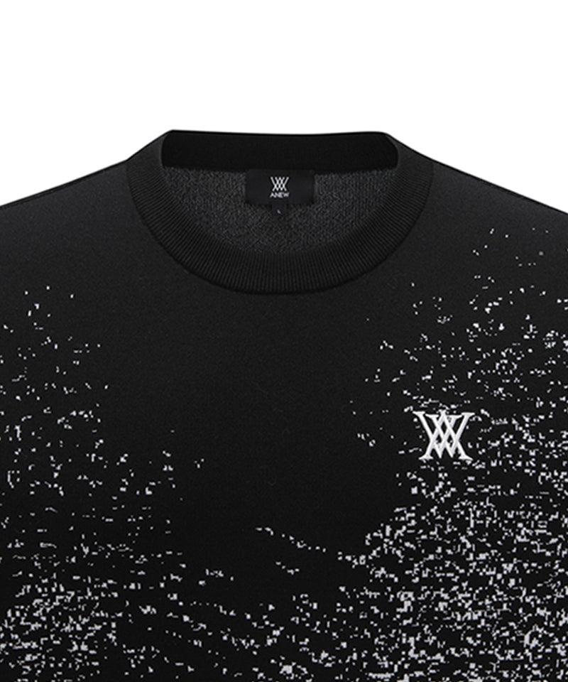 ANEW GOLF Men's SM Pattern Short Round Sleeve Sweater - Black