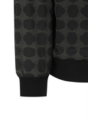 Men's Allover Logo Jacquard Hooded Jacket - Black
