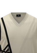 Men's Diagonal Logo Knit Vest - Khaki Beige