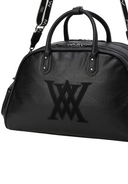 Uni Vintage Leather Boston Bag - Black