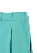 Women's Pleated Half Pants - Aqua Blue