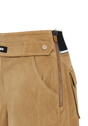 Women's Velvet High Waist Half Pants - Camel