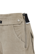 Women's Velvet High Waist Half Pants - Grey