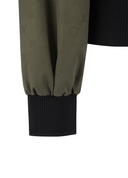 Women's Color Block Hooded Blouson Jacket - Dark Khaki