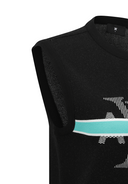 Women's Logo Round Neck Knit Vest - Black