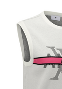Women's Logo Round Neck Knit Vest - Off White