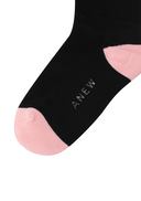Women's Color Block Knee Socks - Black